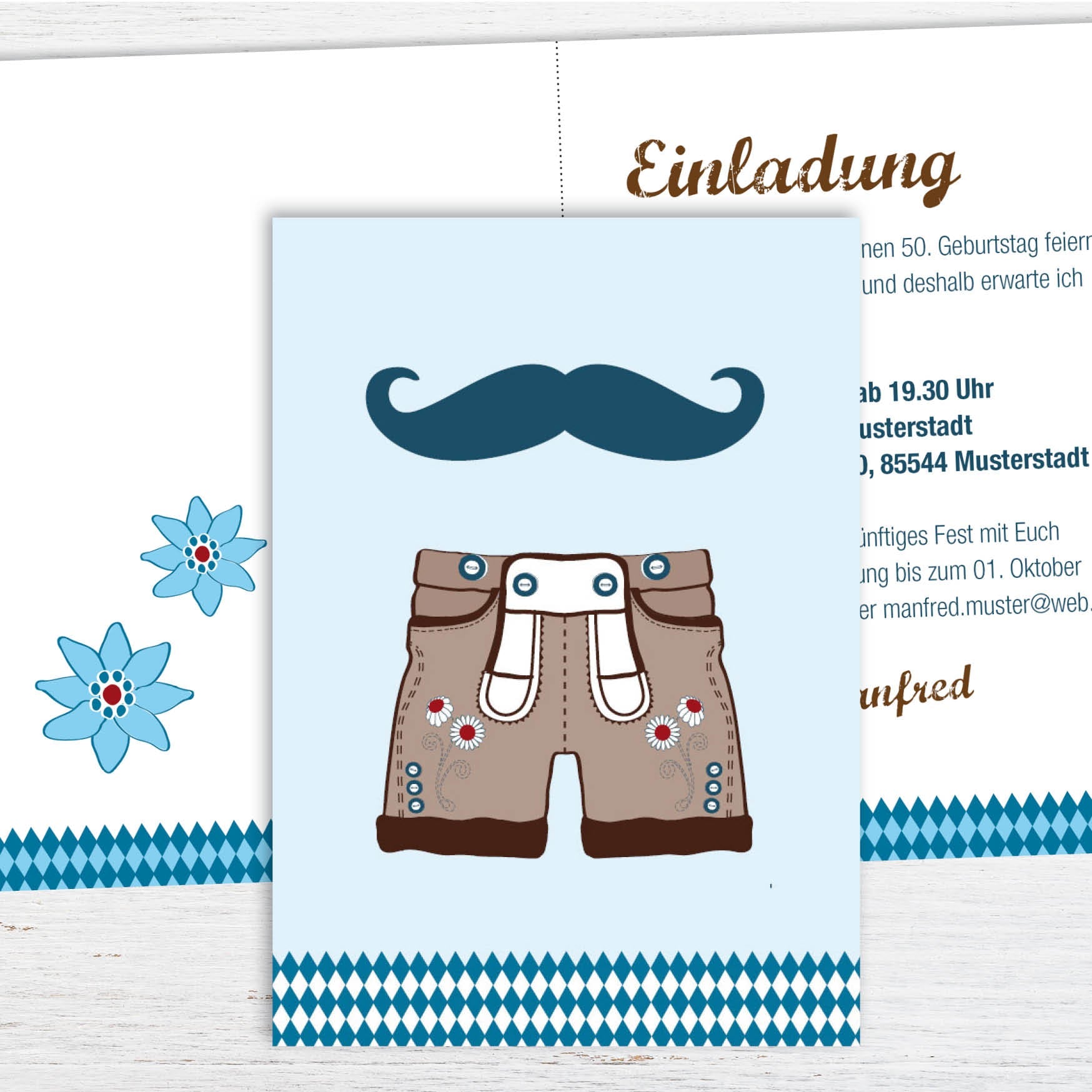 Einladung zum 50. Geburtstag: Oktoberfest Party Individuelle Einladung